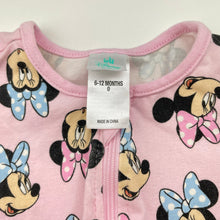 Load image into Gallery viewer, Girls Disney, Minnie Mouse stretchy zip romper, GUC, size 0,  