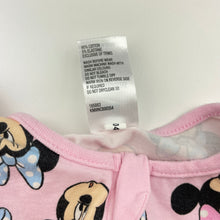 Load image into Gallery viewer, Girls Disney, Minnie Mouse stretchy zip romper, GUC, size 0,  