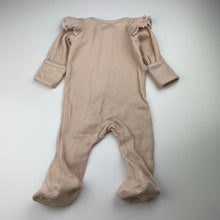Load image into Gallery viewer, Girls INDIGO DREAMS, ribbed ruffle zip coverall / romper, EUC, size 000,  