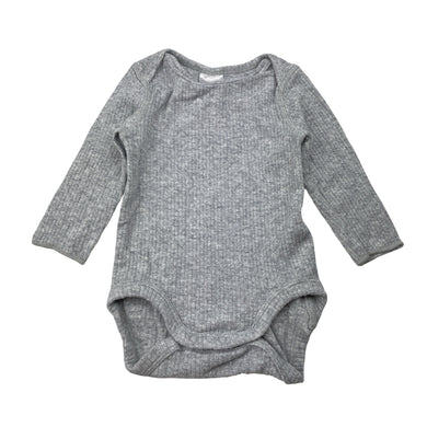 Unisex BONDS, grey stretchy bodysuit / romper, EUC, size 000,  
