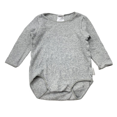 Unisex BONDS, grey stretchy bodysuit / romper, EUC, size 000,  