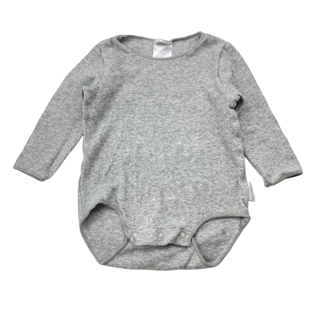 Unisex BONDS, grey stretchy bodysuit / romper, EUC, size 000,  