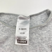 Load image into Gallery viewer, Unisex BONDS, grey stretchy bodysuit / romper, EUC, size 000,  