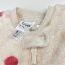 Load image into Gallery viewer, Girls Anko, soft fleece zip coverall / romper, EUC, size 00,  