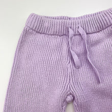 Load image into Gallery viewer, Girls Dymples, chunky knit cotton pants / bottoms, elasticated, EUC, size 000,  