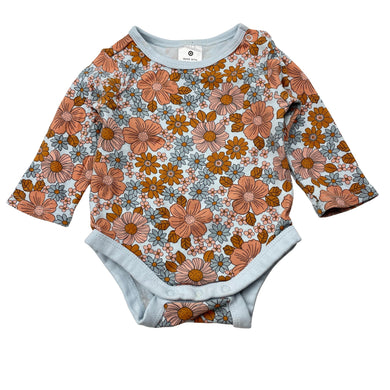 Girls Target, floral organic cotton bodysuit / romper, EUC, size 0000,  