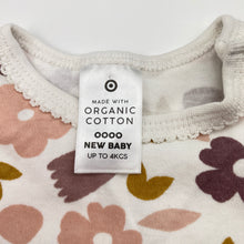 Load image into Gallery viewer, Girls Target, floral organic cotton bodysuit / romper, EUC, size 0000,  
