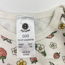 Load image into Gallery viewer, Girls Dymples, cotton bodysuit / romper, strawberries, EUC, size 000,  
