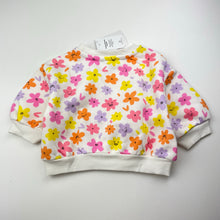Load image into Gallery viewer, Girls Dymples, fleece-lined sweater / jumper, flowers, NEW, size 00,  