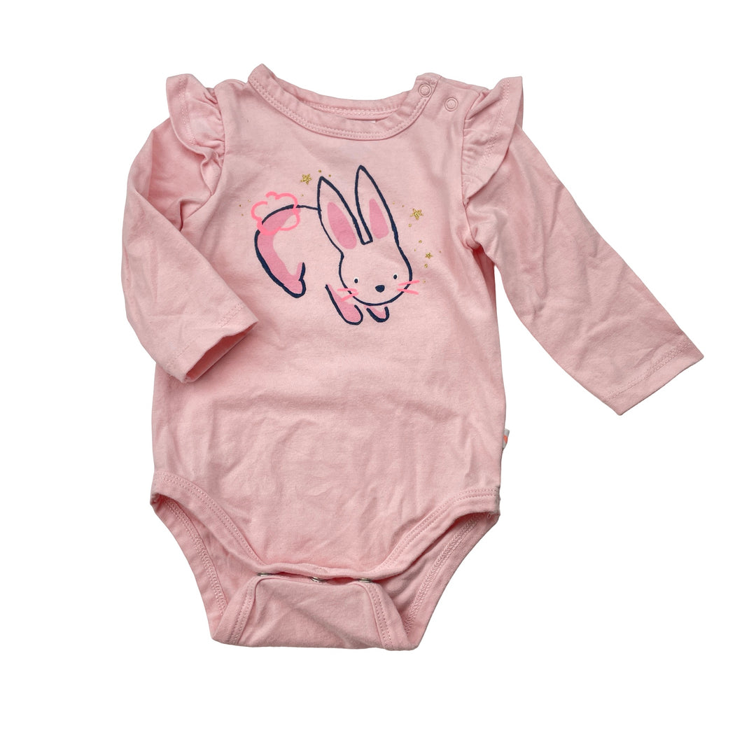 Girls Sprout, stretchy bodysuit / romper, rabbit, EUC, size 000,  