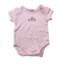 Load image into Gallery viewer, Girls 4Baby, pink cotton bodysuit / romper, EUC, size 0000,  