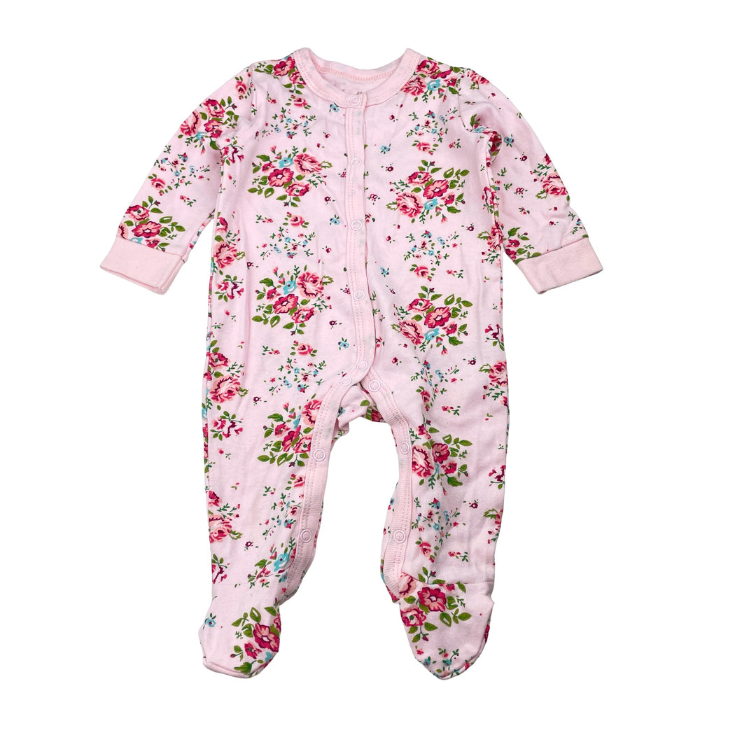 Girls Rock a Bye Baby, floral cotton coverall / romper, EUC, size 000,  