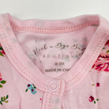 Load image into Gallery viewer, Girls Rock a Bye Baby, floral cotton coverall / romper, EUC, size 000,  