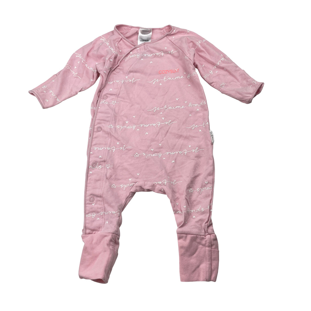 Girls BONDS, stretchy COZYSUIT coverall / romper, GUC, size 0000,  