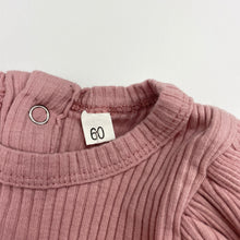 Load image into Gallery viewer, Girls ribbed , ruffle bodysuit / romper, EUC, size 000,  