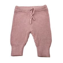 Load image into Gallery viewer, Girls Baby Berry, chunky knit cotton pants / bottoms, elasticated, EUC, size 0000,  