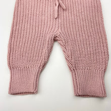Load image into Gallery viewer, Girls Baby Berry, chunky knit cotton pants / bottoms, elasticated, EUC, size 0000,  
