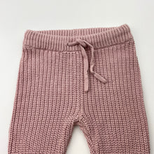 Load image into Gallery viewer, Girls Baby Berry, chunky knit cotton pants / bottoms, elasticated, EUC, size 0000,  