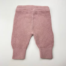 Load image into Gallery viewer, Girls Baby Berry, chunky knit cotton pants / bottoms, elasticated, EUC, size 0000,  