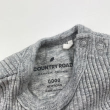 Load image into Gallery viewer, Unisex COUNTRY ROAD, ribbed organic cotton blend bodysuit / romper, EUC, size 0000,  