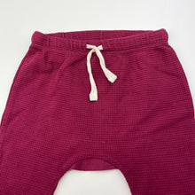 Load image into Gallery viewer, Unisex Baby Berry, waffle cotton pants / bottoms, elasticated, GUC, size 00,  