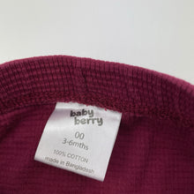 Load image into Gallery viewer, Unisex Baby Berry, waffle cotton pants / bottoms, elasticated, GUC, size 00,  