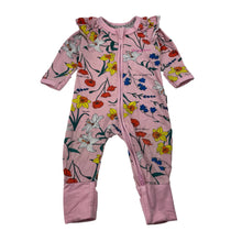 Load image into Gallery viewer, Girls BONDS, floral zip Wondersuit / zippy / romper, FUC, size 000,  