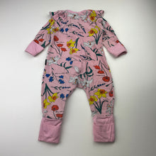 Load image into Gallery viewer, Girls BONDS, floral zip Wondersuit / zippy / romper, FUC, size 000,  