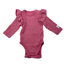 Load image into Gallery viewer, Girls COUNTRY ROAD, organic cotton blend ruffle romper, EUC, size 0000,  