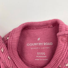 Load image into Gallery viewer, Girls COUNTRY ROAD, organic cotton blend ruffle romper, EUC, size 0000,  