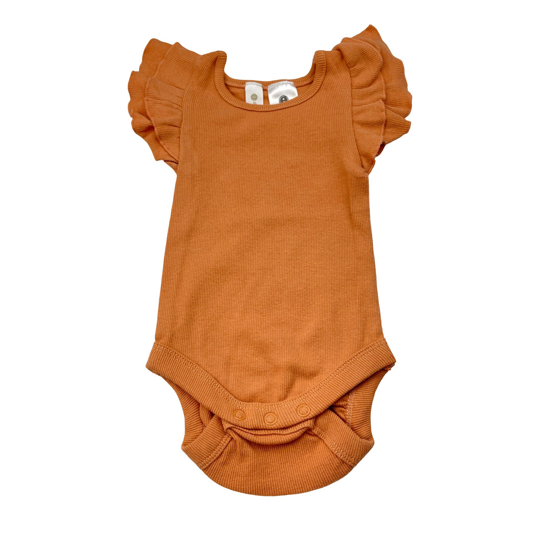 Girls Dymples, ruffle bodysuit / romper, EUC, size 000,  