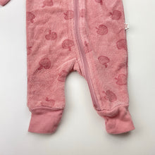 Load image into Gallery viewer, Girls MARQUISE, terry zip romper, apples, EUC, size 00000,  