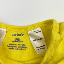 Load image into Gallery viewer, Girls Carter&#39;s, yellow cotton bodysuit / romper, EUC, size 000,  