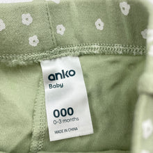 Load image into Gallery viewer, Girls Anko, floral organic cotton leggings / bottoms, EUC, size 000,  