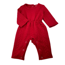 Load image into Gallery viewer, Girls PatPat, textured red romper, EUC, size 000,  