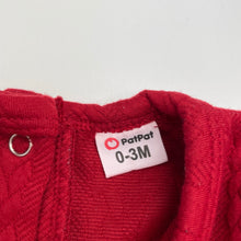 Load image into Gallery viewer, Girls PatPat, textured red romper, EUC, size 000,  