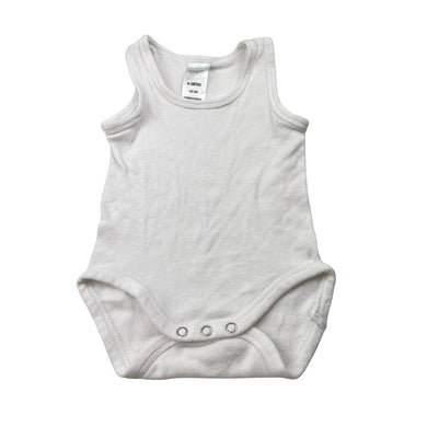 Unisex BONDS, white cotton singletsuit romper, EUC, size 000,  