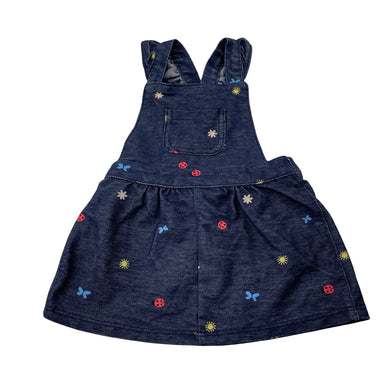 Girls Carter's, lightweight stretchy overalls dress, EUC, size 000, L: 32cm