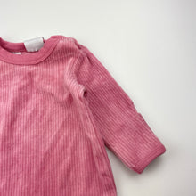 Load image into Gallery viewer, Girls Baby Berry, ribbed velour coverall / romper, EUC, size 000,  