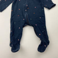 Load image into Gallery viewer, Girls Target, navy stretchy zip coverall / romper, GUC, size 000,  