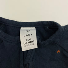 Load image into Gallery viewer, Girls Target, navy stretchy zip coverall / romper, GUC, size 000,  