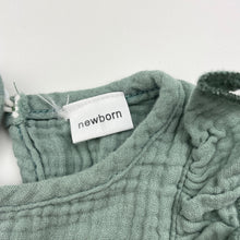 Load image into Gallery viewer, Girls green, ruffle romper, EUC, size 0000,  