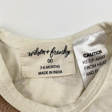 Load image into Gallery viewer, Unisex Wilson + Frenchy, stretchy bodysuit / romper (small marks right elbow), FUC, size 00,  