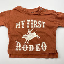 Load image into Gallery viewer, Unisex Baby Berry, cotton long sleeve top, rodeo, EUC, size 0000,  