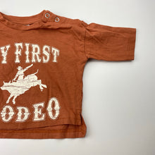 Load image into Gallery viewer, Unisex Baby Berry, cotton long sleeve top, rodeo, EUC, size 0000,  