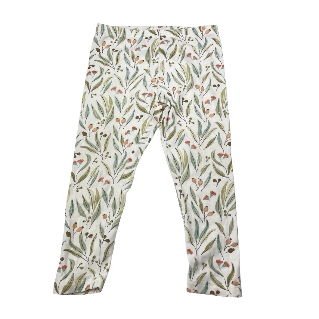 Girls Target, organic cotton blend leggings, inside leg: 30cm, FUC, size 2,  