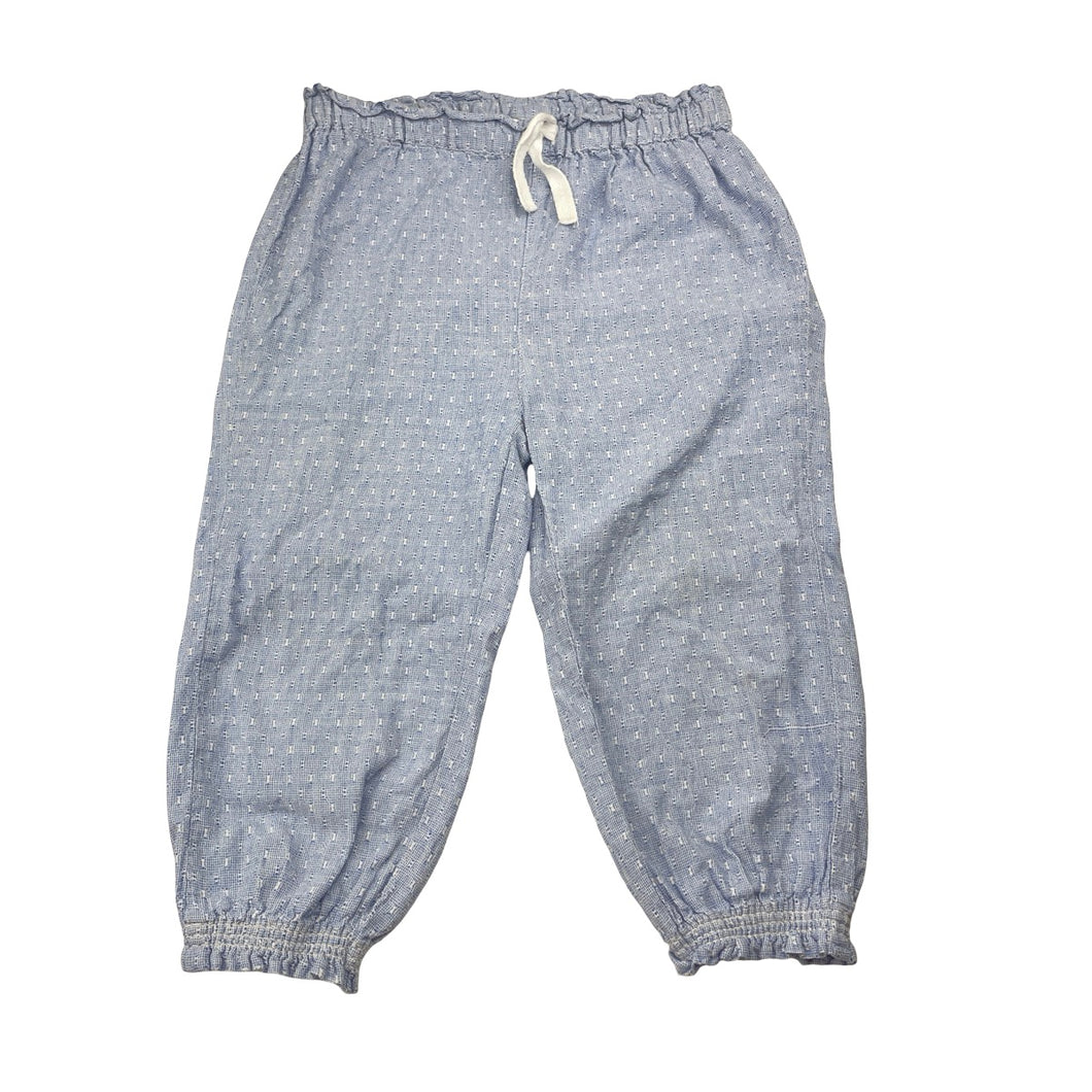 Girls Anko, lightweight cotton pants, elasticated, inside leg: 27cm, GUC, size 2,  