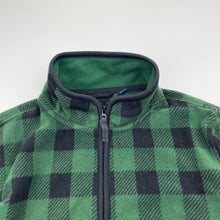 Load image into Gallery viewer, Unisex UNIQLO, green check fleece zip-up sweater, EUC, size 12,  