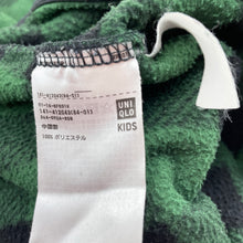 Load image into Gallery viewer, Unisex UNIQLO, green check fleece zip-up sweater, EUC, size 12,  