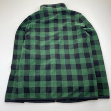 Load image into Gallery viewer, Unisex UNIQLO, green check fleece zip-up sweater, EUC, size 12,  